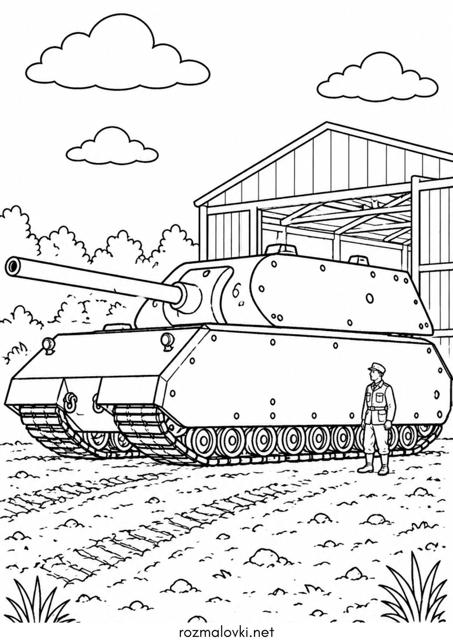 Раскраска Танк Маус (Maus)