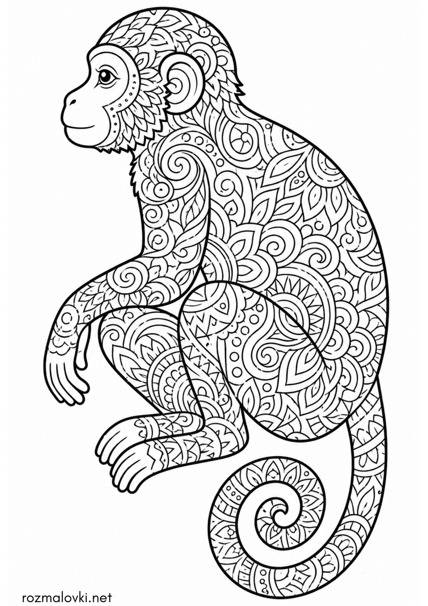 Раскраска Мавпа антистрес