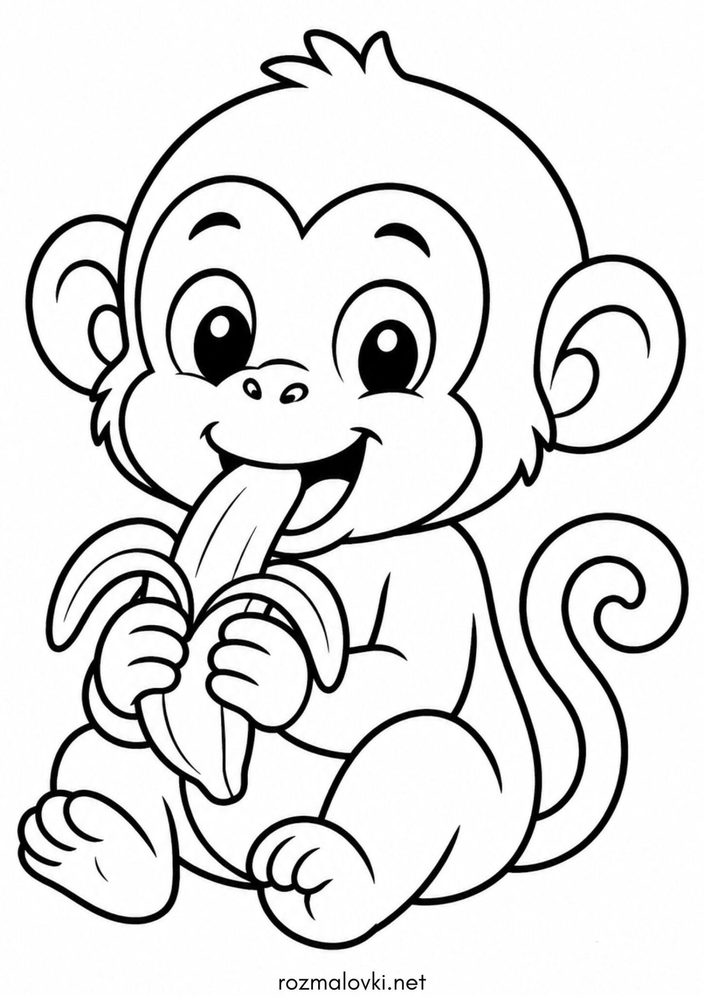 Раскраска Мавпа з бананом