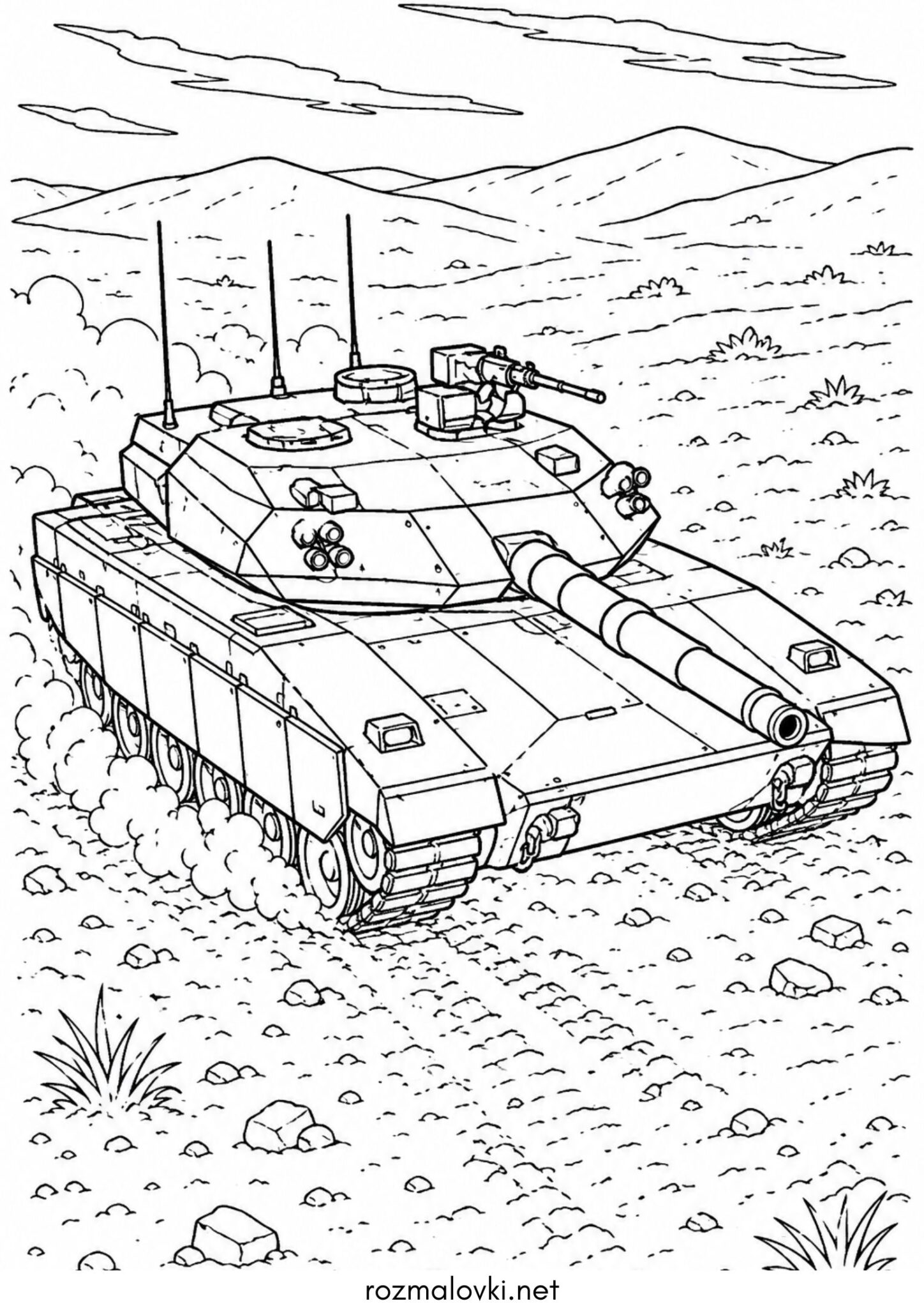 Раскраска Сучасний танк Меркава