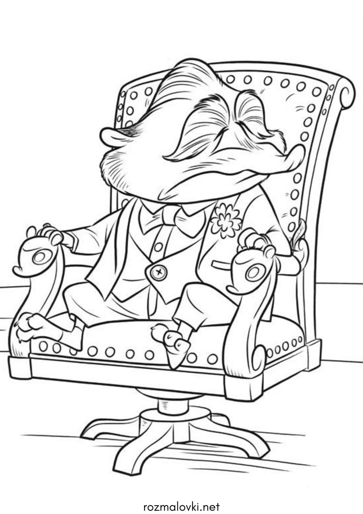 Раскраска Містер Біг (Зоотрополіс)