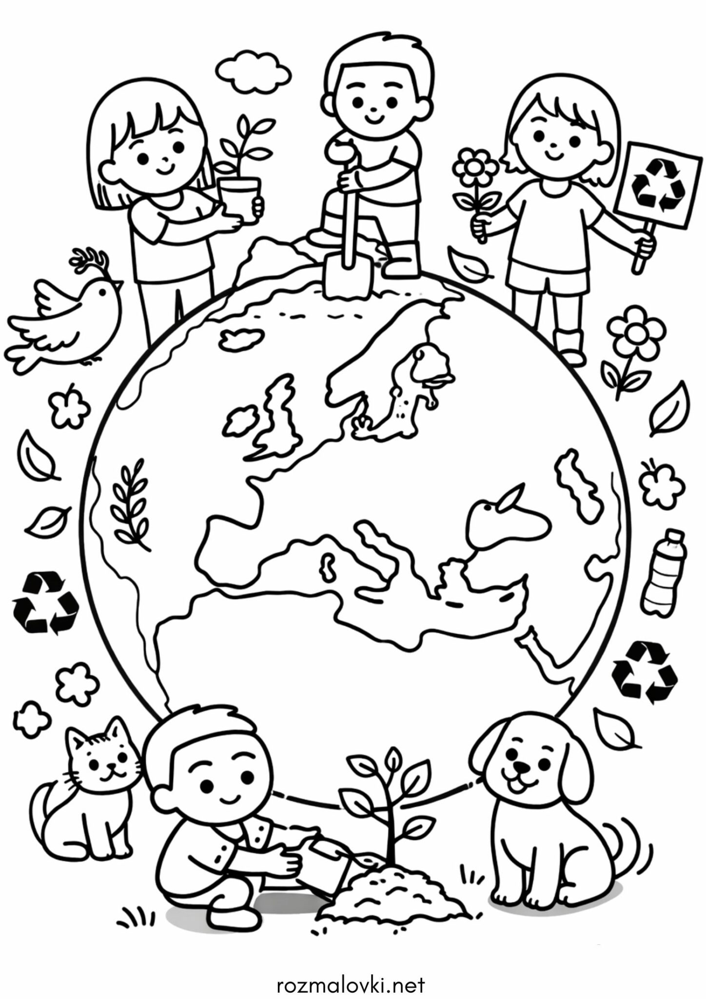 Розмальовка Міжнародний день Землі Раскраска Міжнародний день Землі