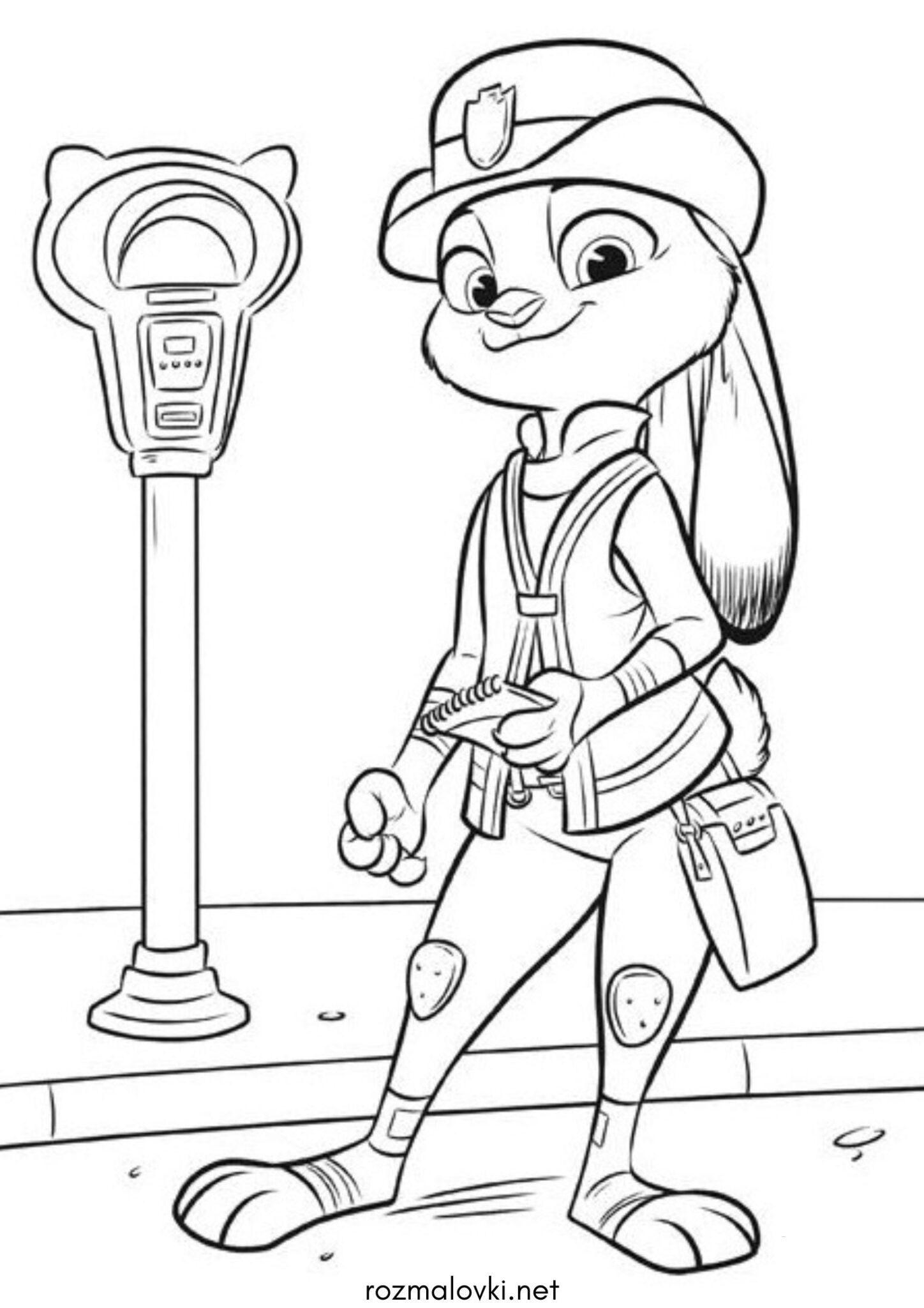 Раскраска Поліцейська Джуді (Зоотрополіс)