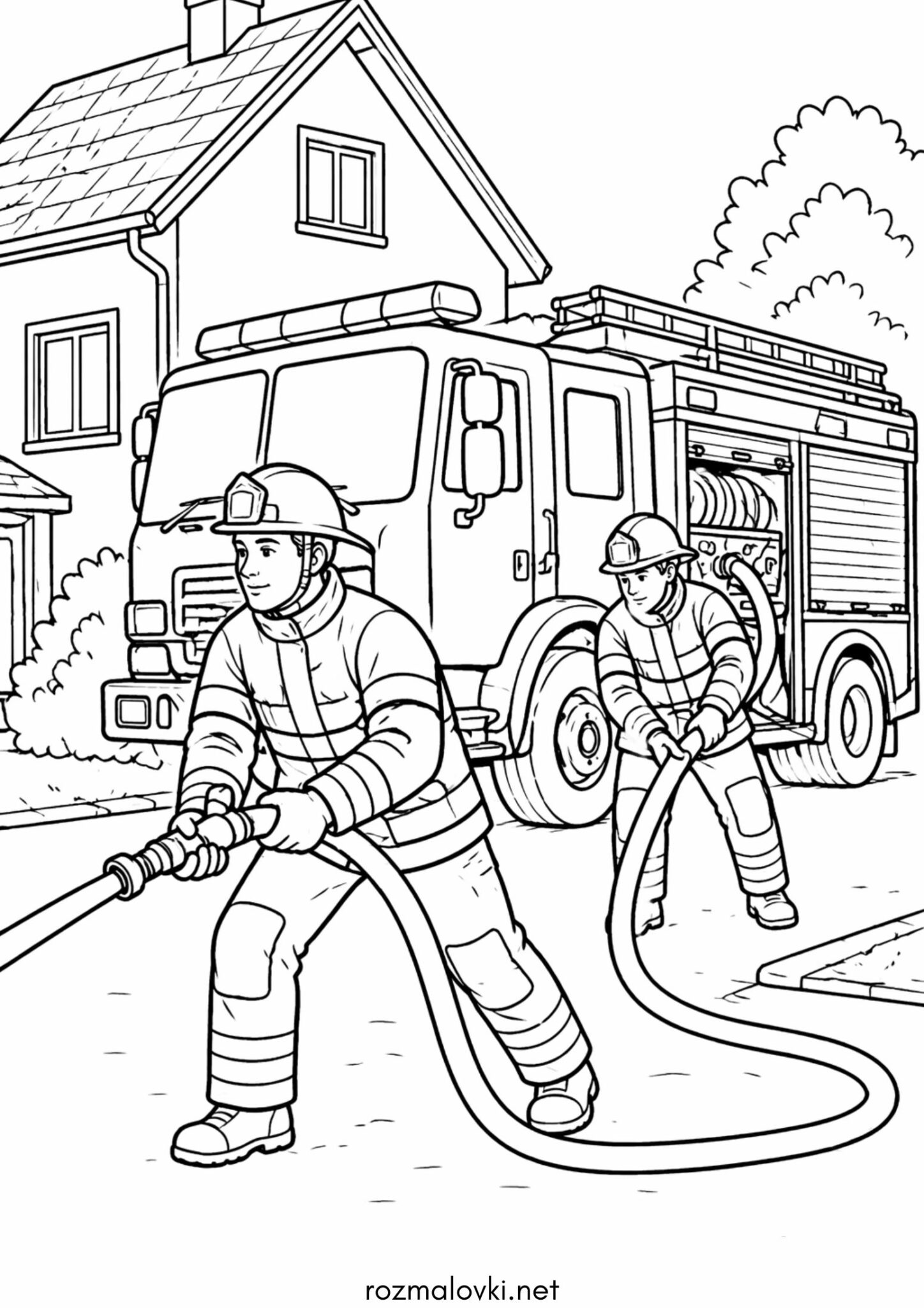 Раскраска До дня цивільного захисту – Пожежна машина