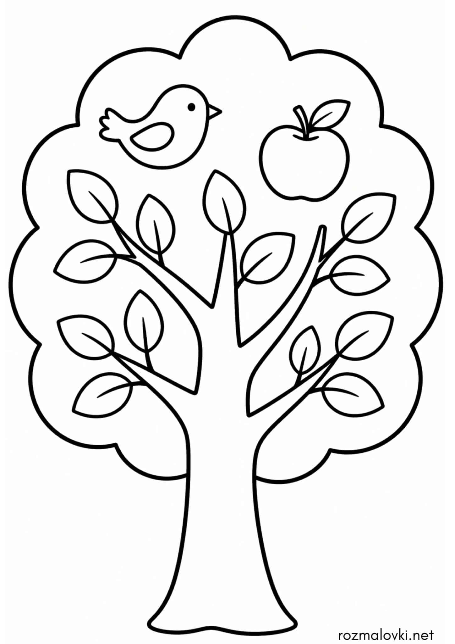 Раскраска Просте дерево для малят