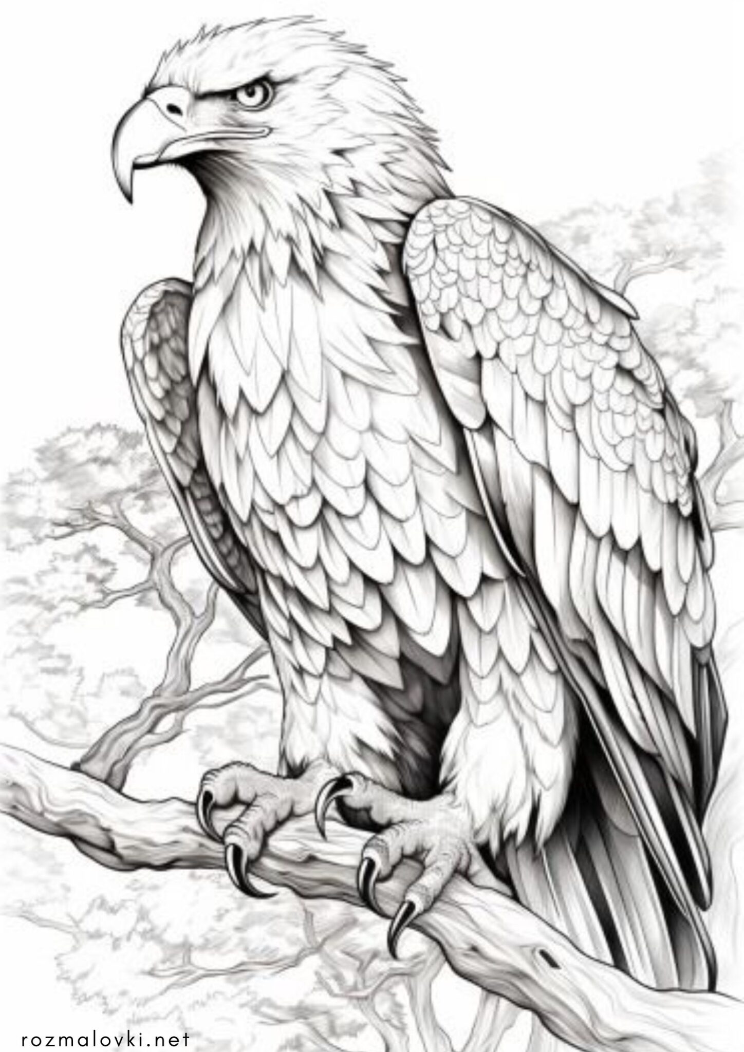 Раскраска Птах – Білоголовий орлан