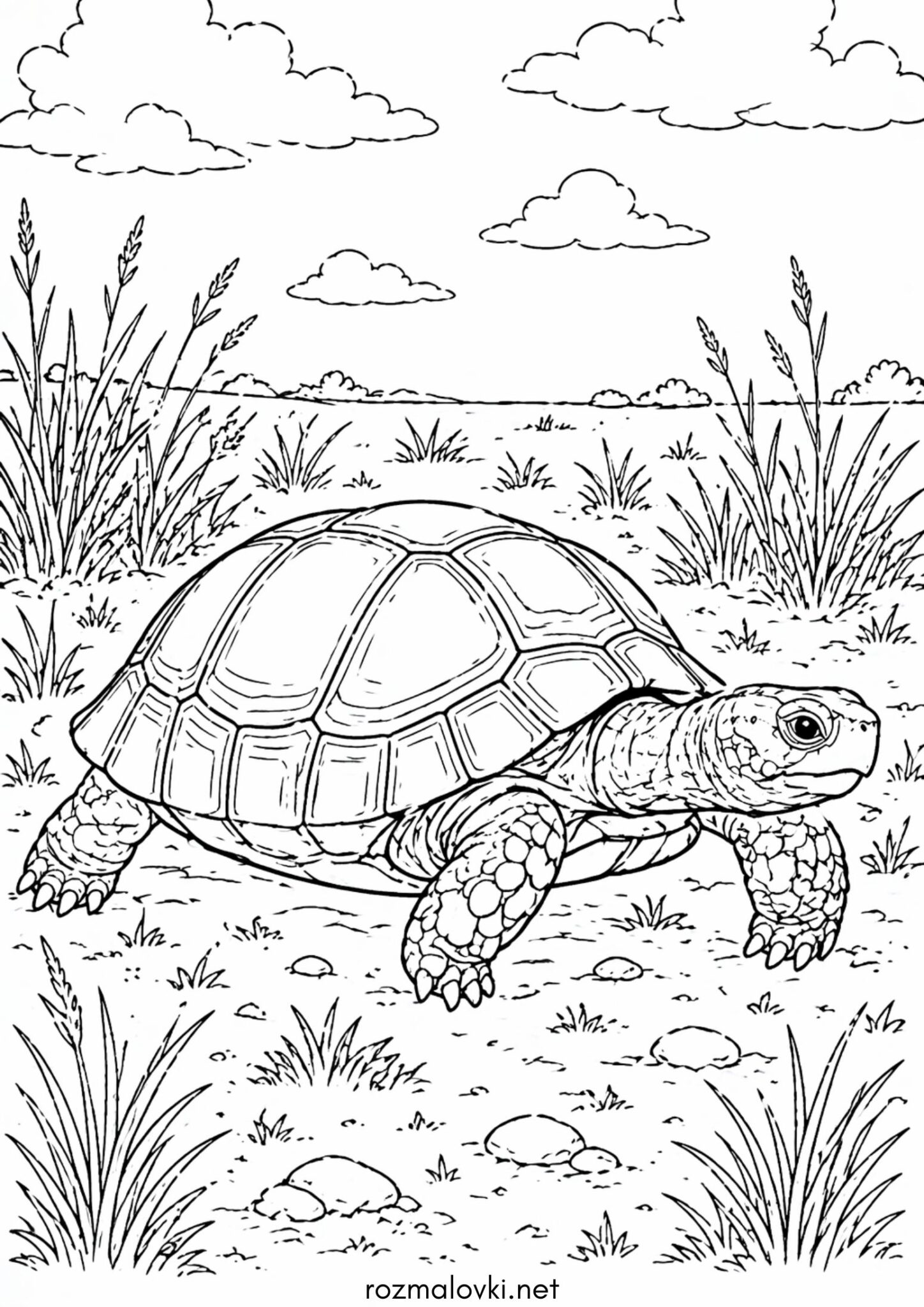 Раскраска Реалістична черепаха