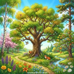 Розмальовки дерев 🌳 Роздрукувати безкоштовно А4, скачати