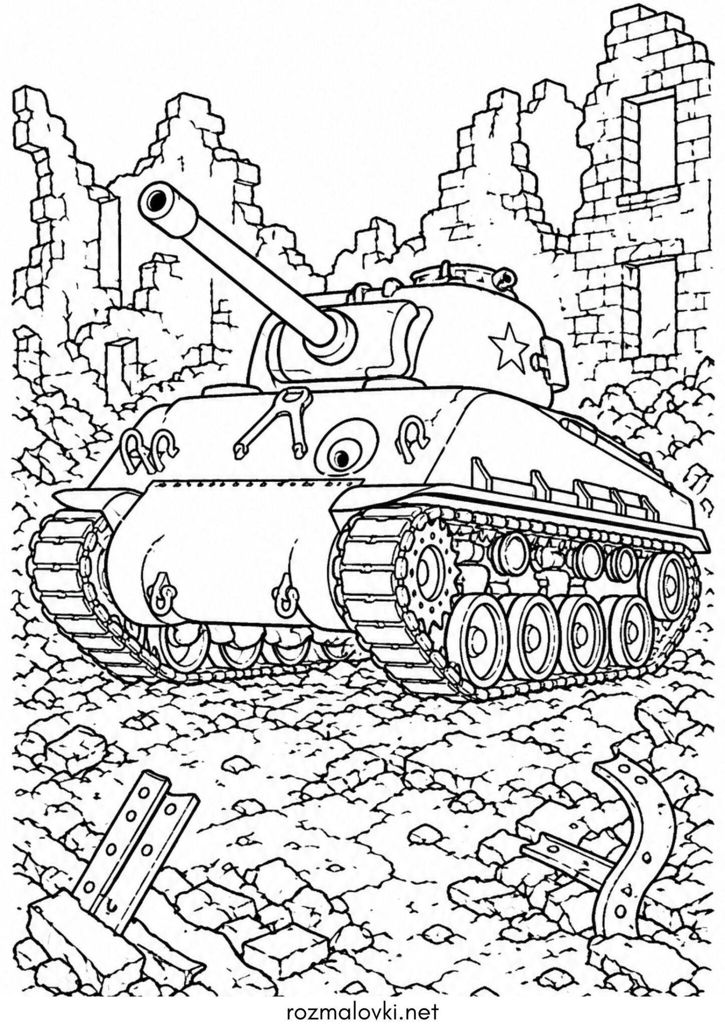 Раскраска Танк М3 «Шерман»