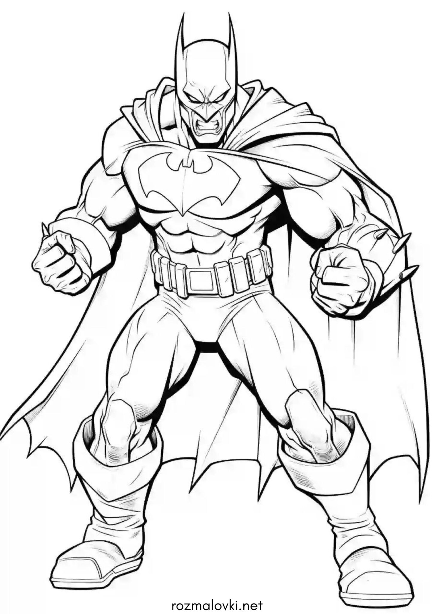 Раскраска Сердитий Бетмен