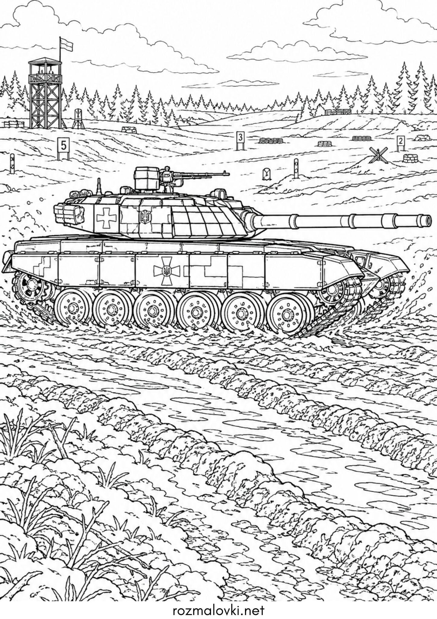 Раскраска Сучасний танк