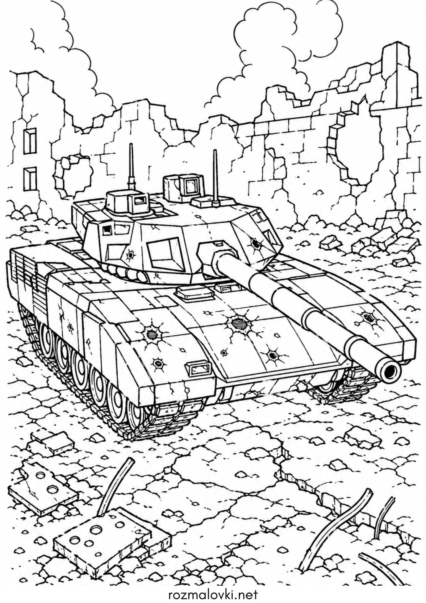 Раскраска Сучасний танк Т-14 Армата