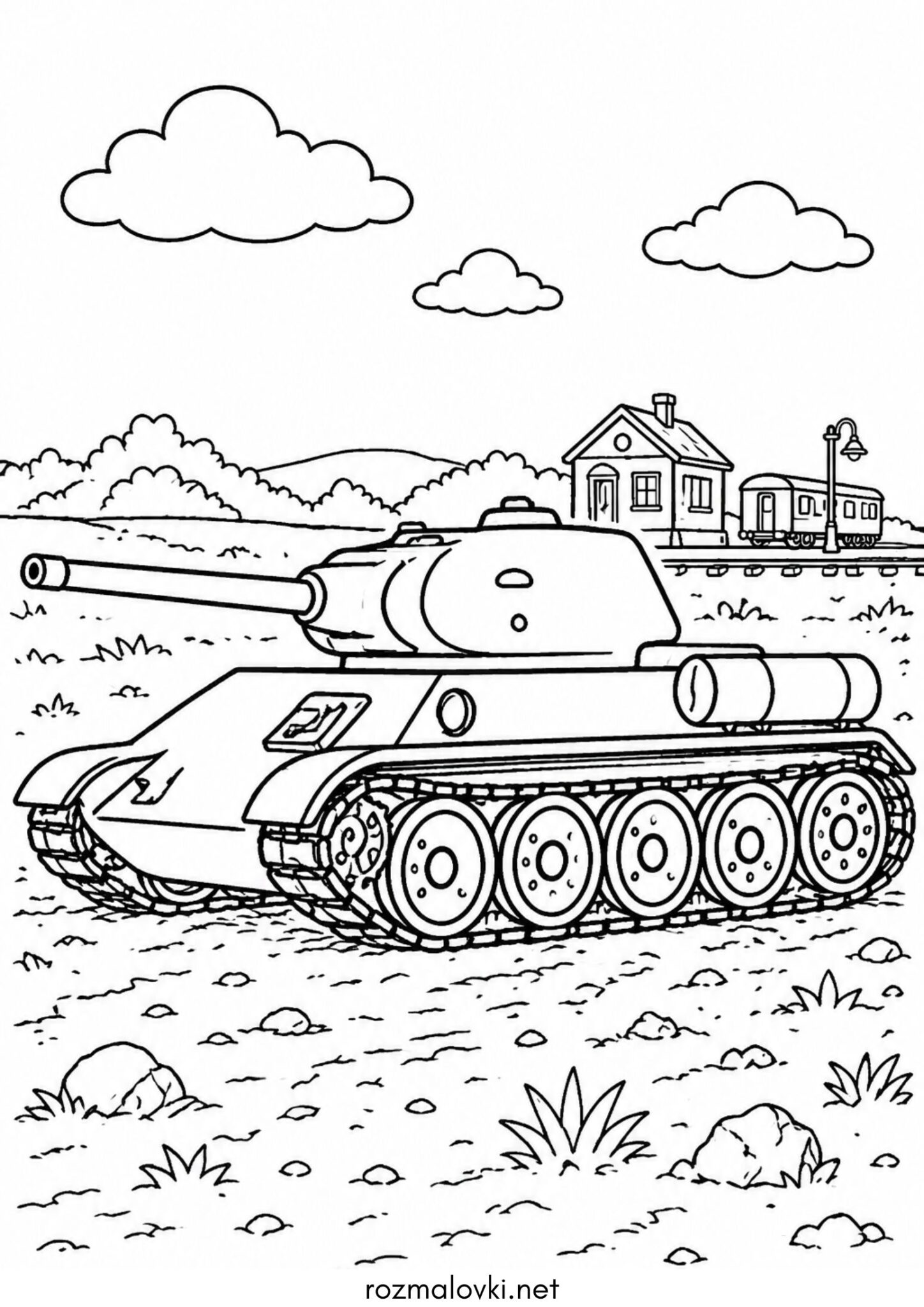 Раскраска Танк Т-34