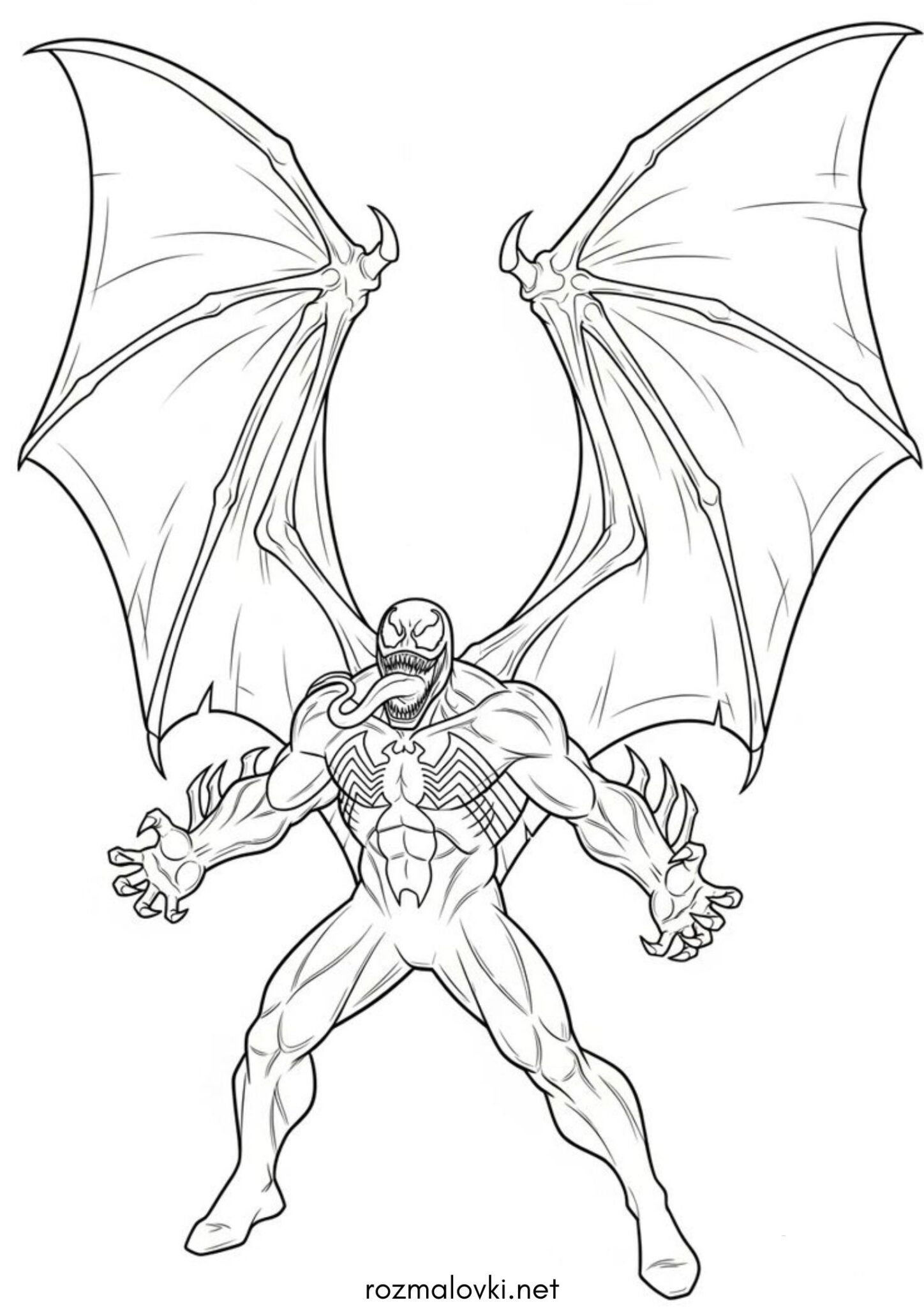 Раскраска Веном з крилами