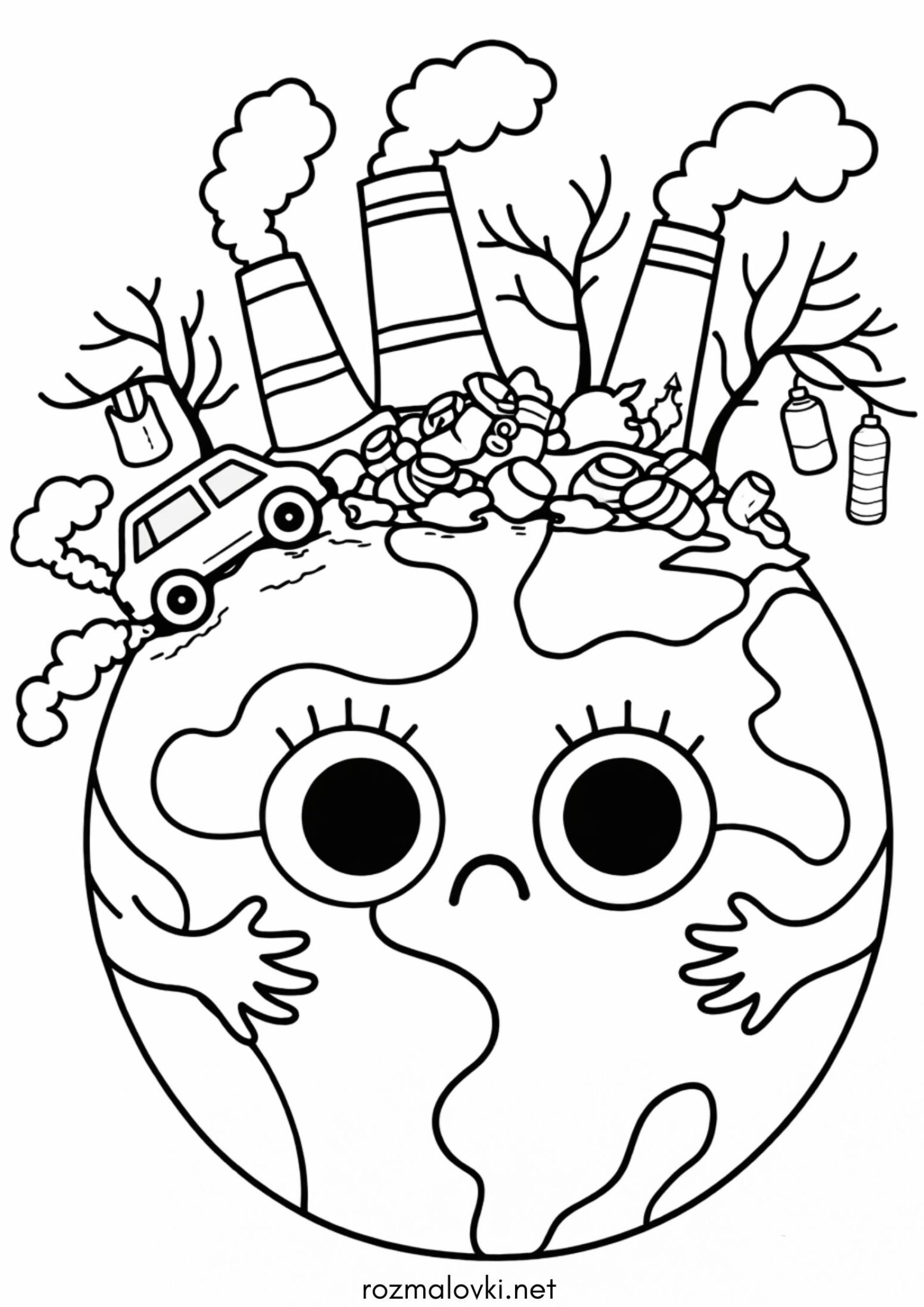 Розмальовка День Землі – Врятуй Землю! Раскраска День Землі – Врятуй Землю!