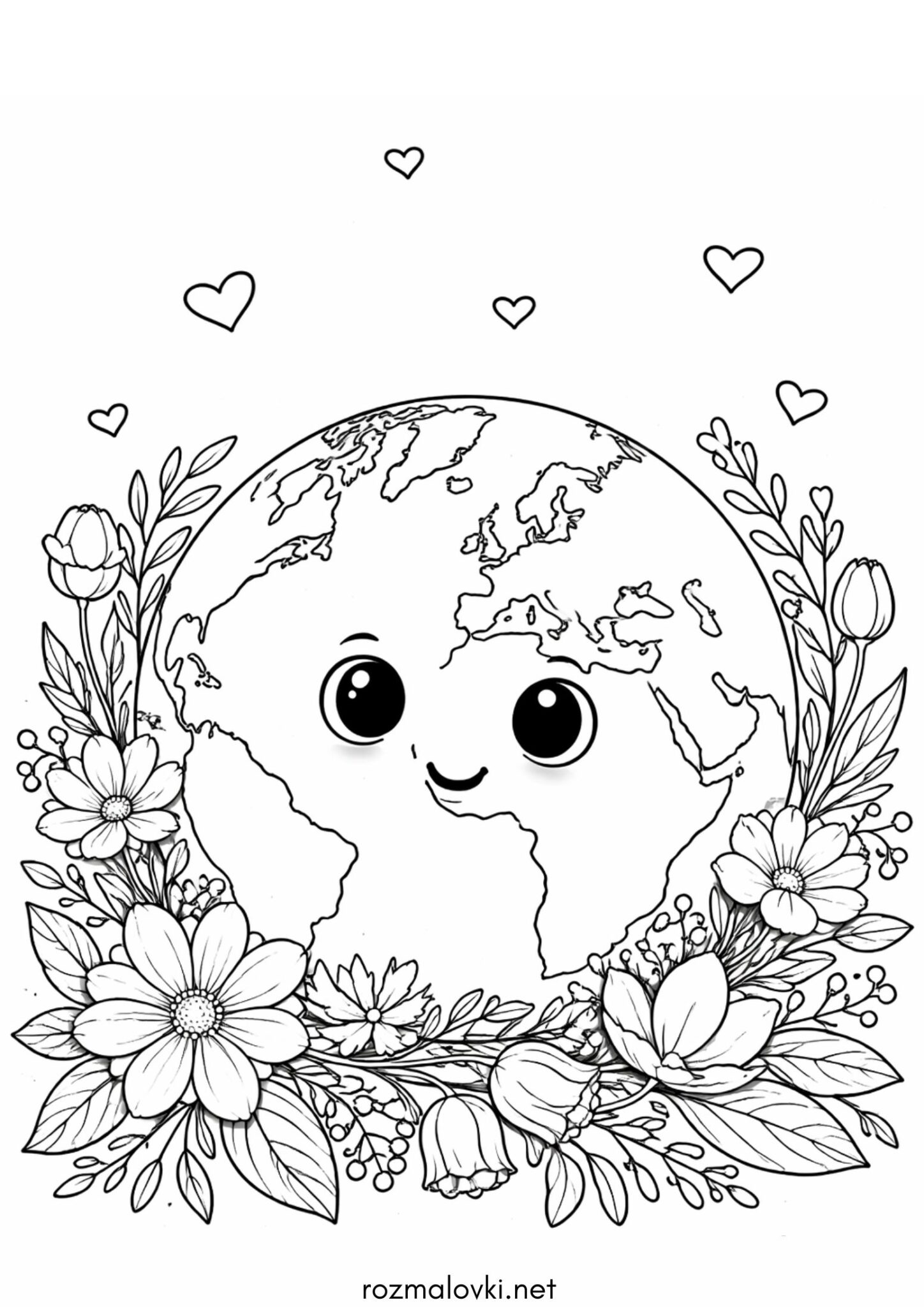 Розмальовка Всесвітній день Землі Раскраска Всесвітній день Землі
