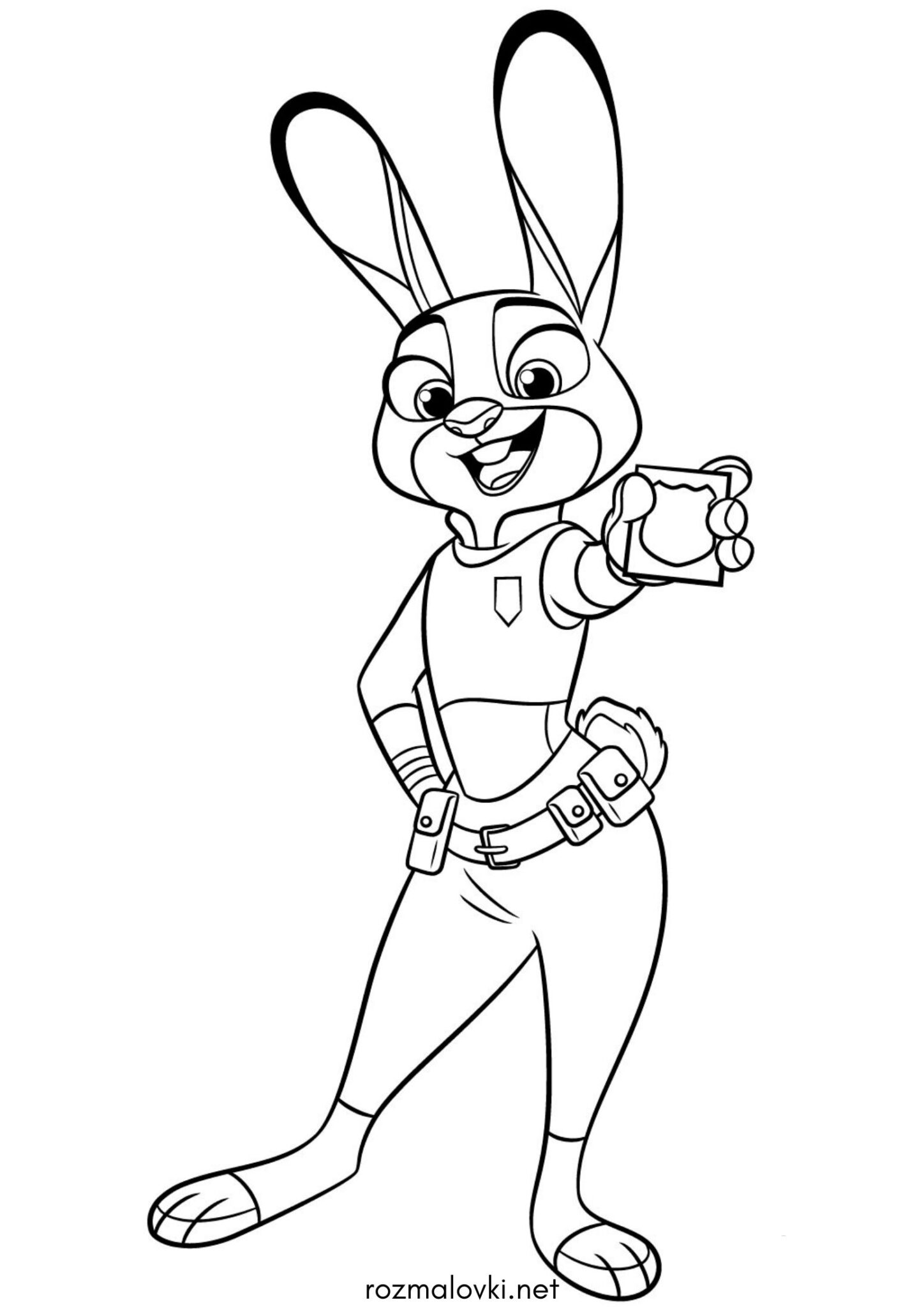 Раскраска Зайчиха Джуді (Зоотрополіс)