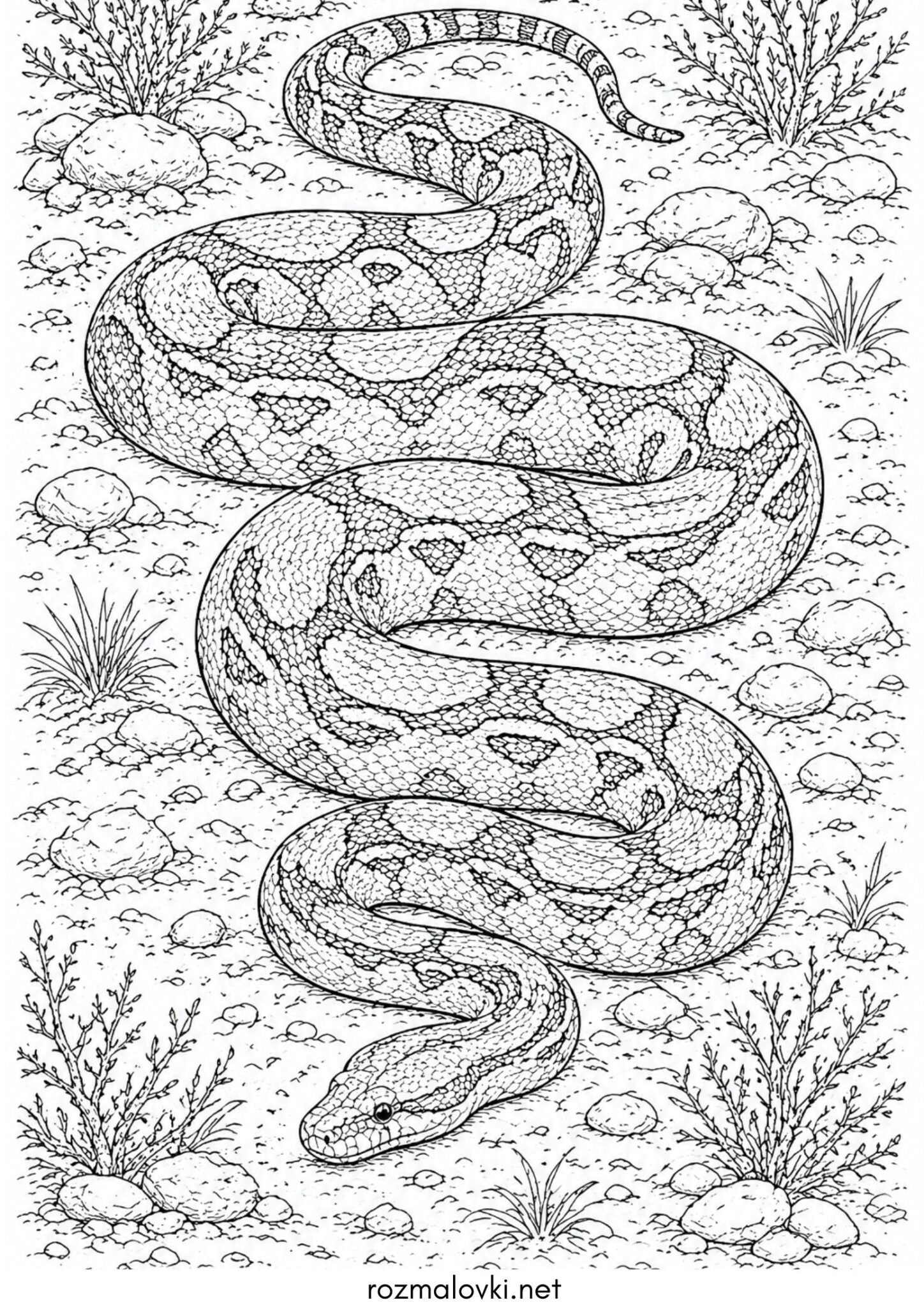 Раскраска Змія удав