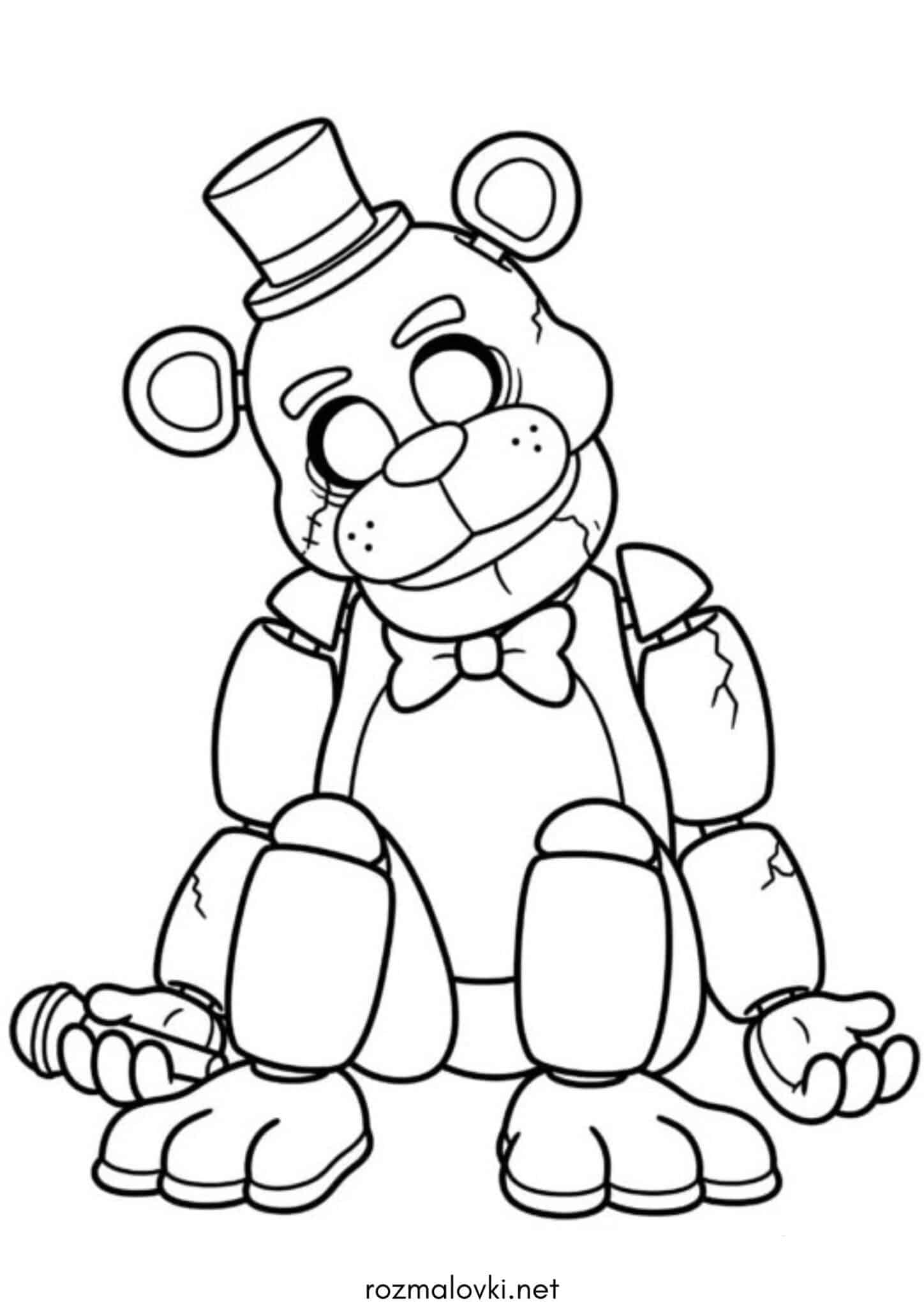 Раскраска Золотий Фредді (ФНаФ)