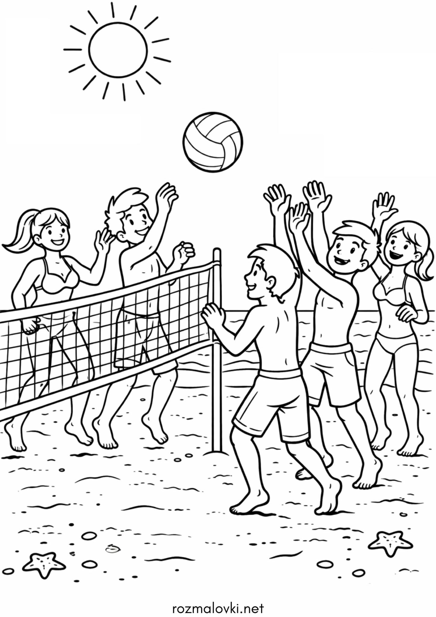 Раскраска Літо – пляжний волейбол