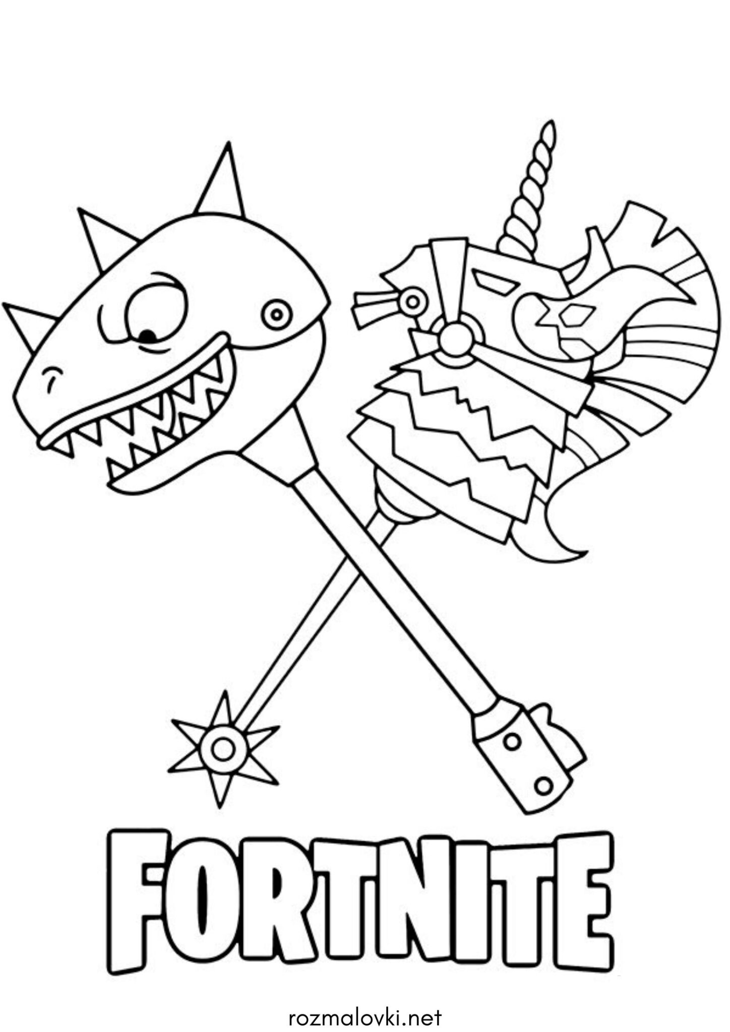 Раскраска Bitemark та Rainbow Smash з Fortnite