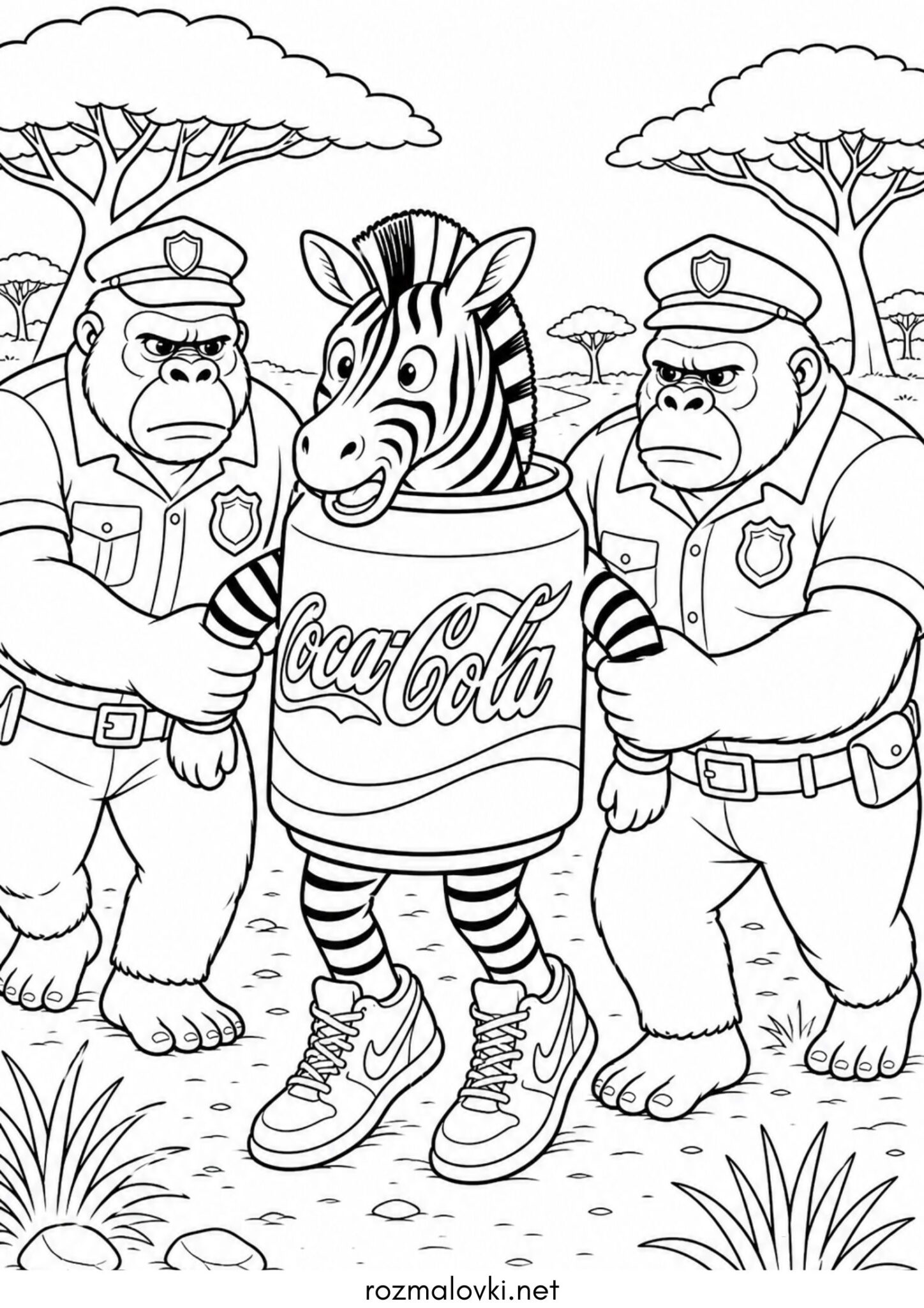 Раскраска Кокаколіні Зебріні (Cocacolini zebrini)