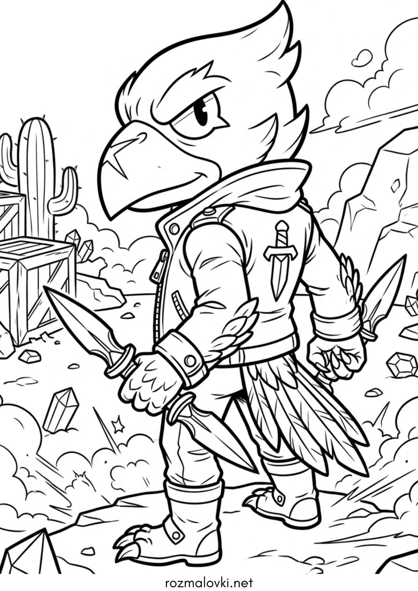 Раскраска Кроу Бравл Старс (Crow Brawl Stars)