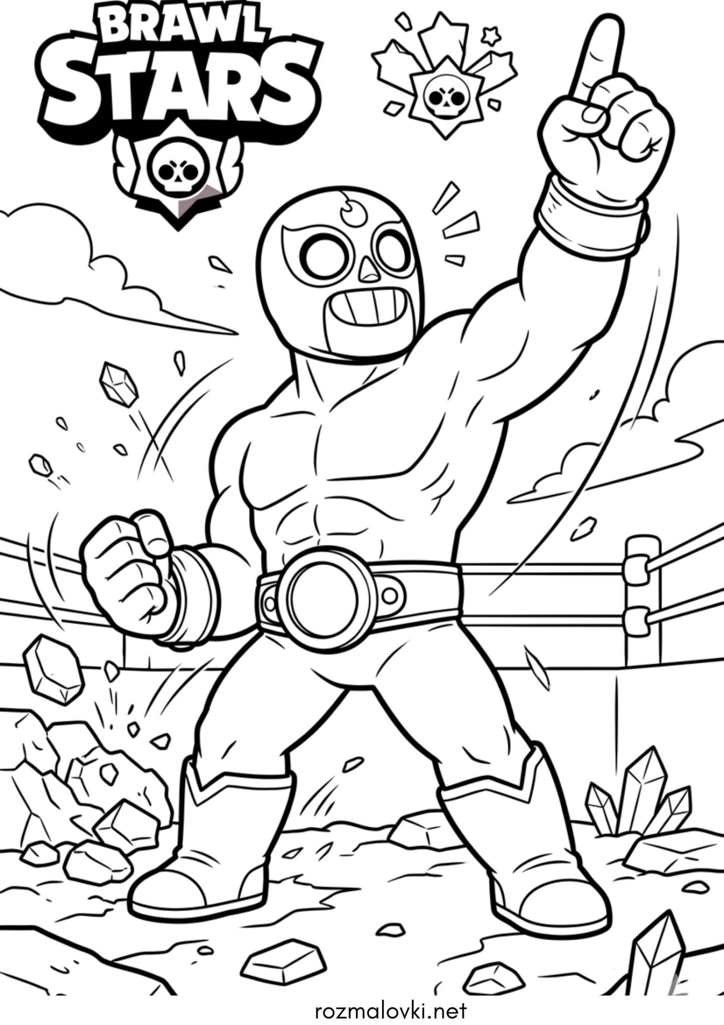 Раскраска Ель Прімо Бравл Старс (El Primo Brawl Stars)