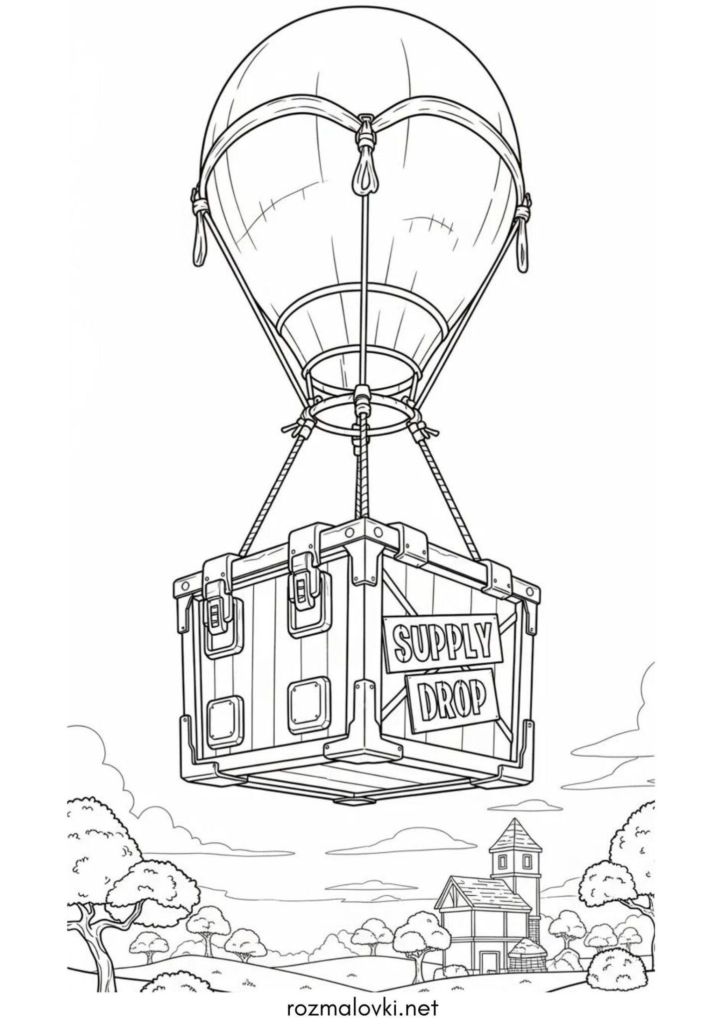 Раскраска Fortnite Supply Drop