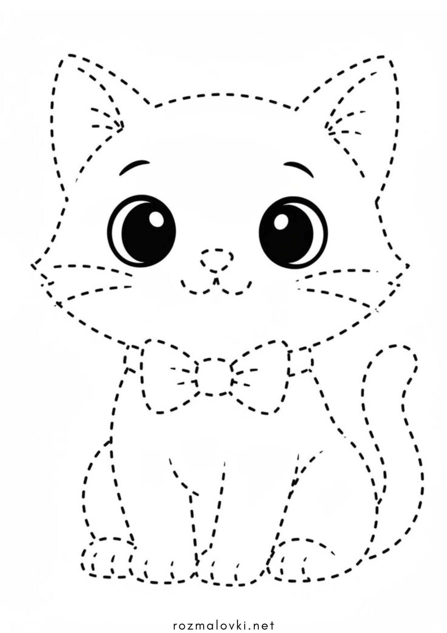 Раскраска Котик по крапках Раскраска Котик по крапках