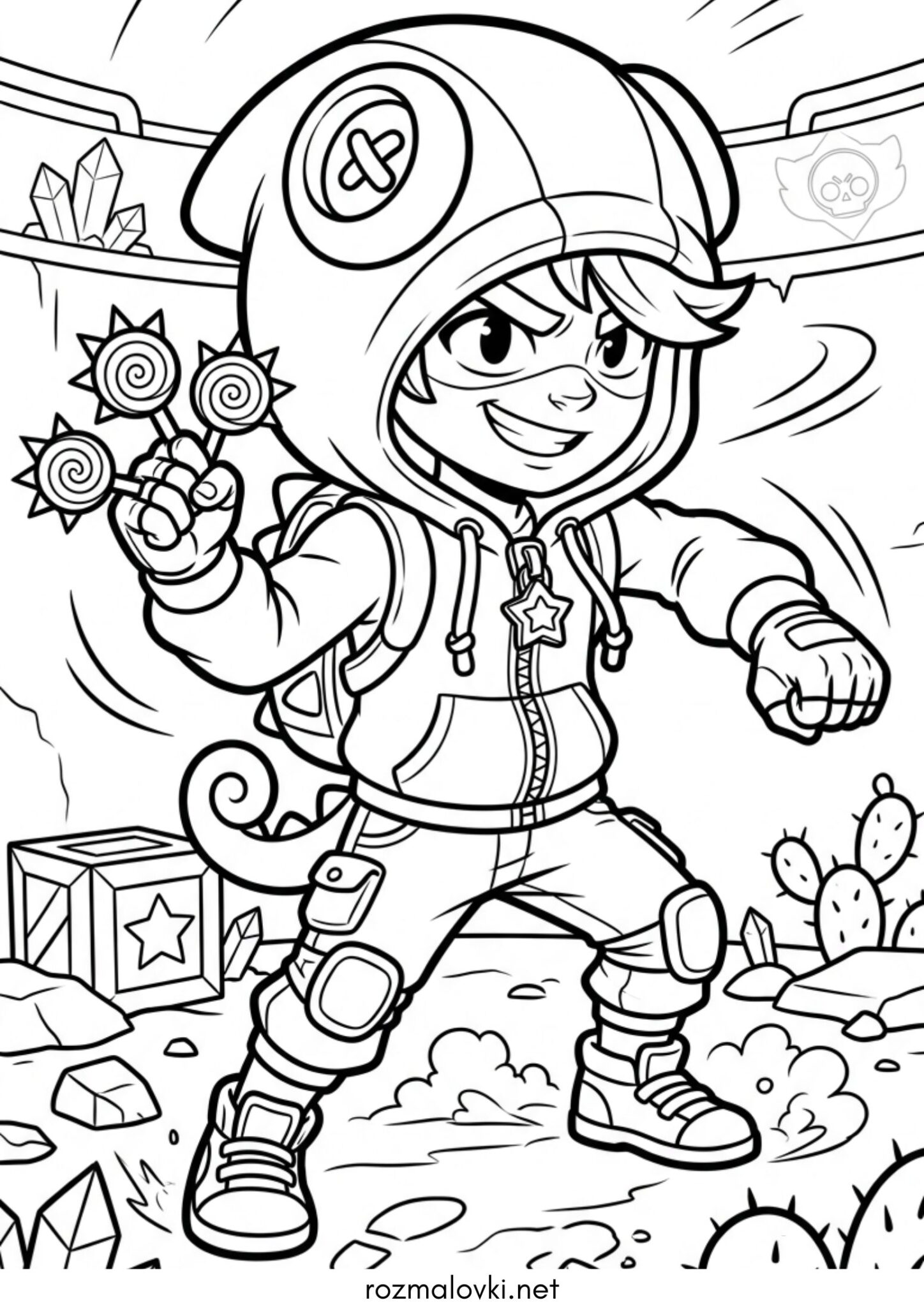 Раскраска Леон Бравл Старс (Leon Brawl Stars)