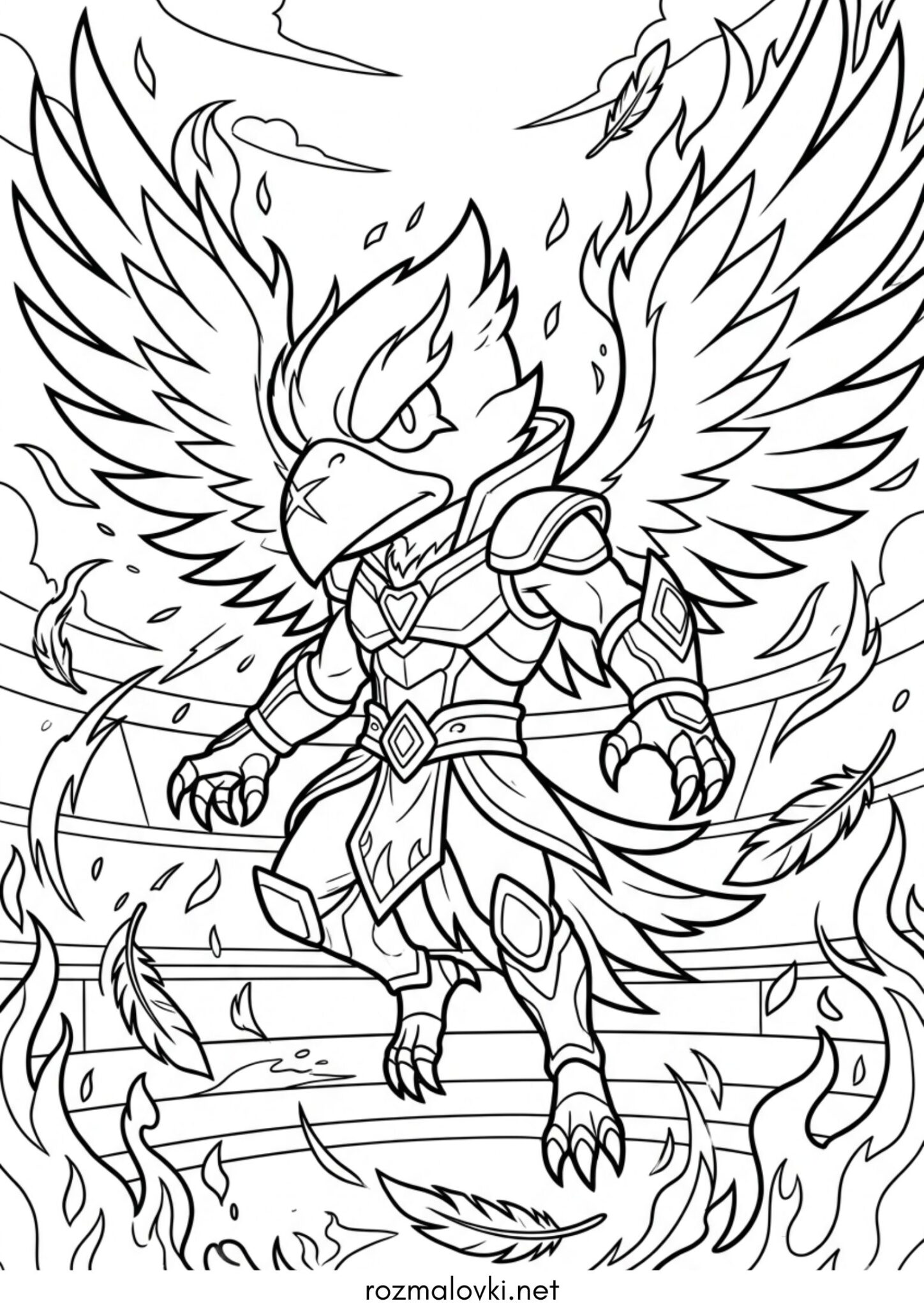 Раскраска Фенікс Кроу Бравл Старс (Phoenix Crow Brawl Stars)
