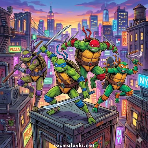 Розмальовки Черепашки ніндзя 🐢