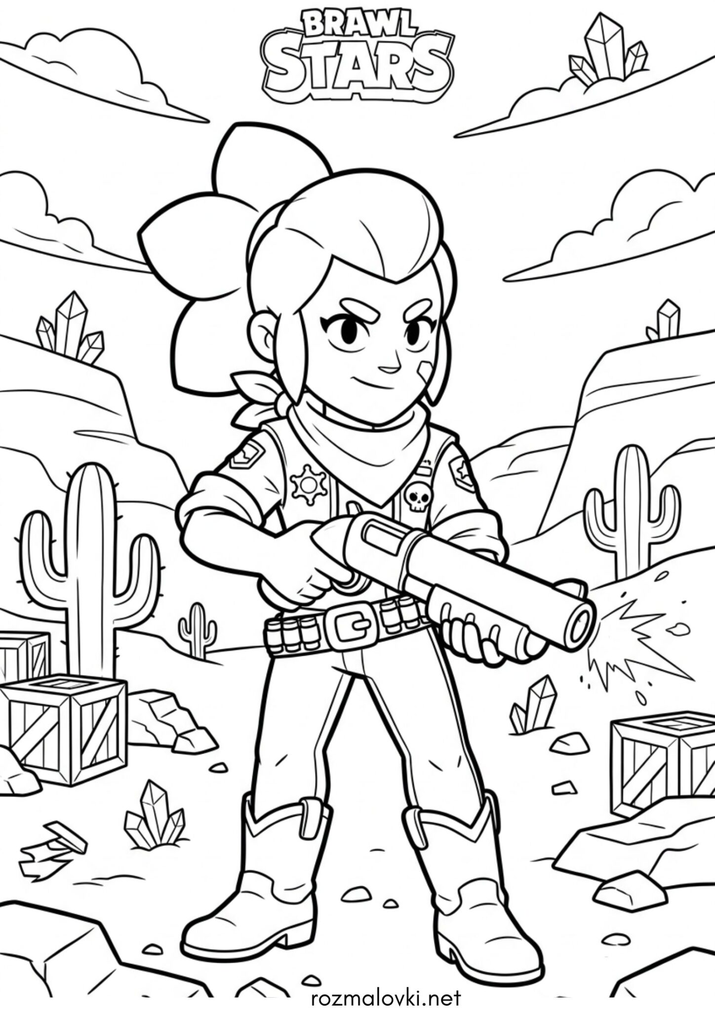 Раскраска Шеллі Бравл Старс (Shelly Brawl Stars)