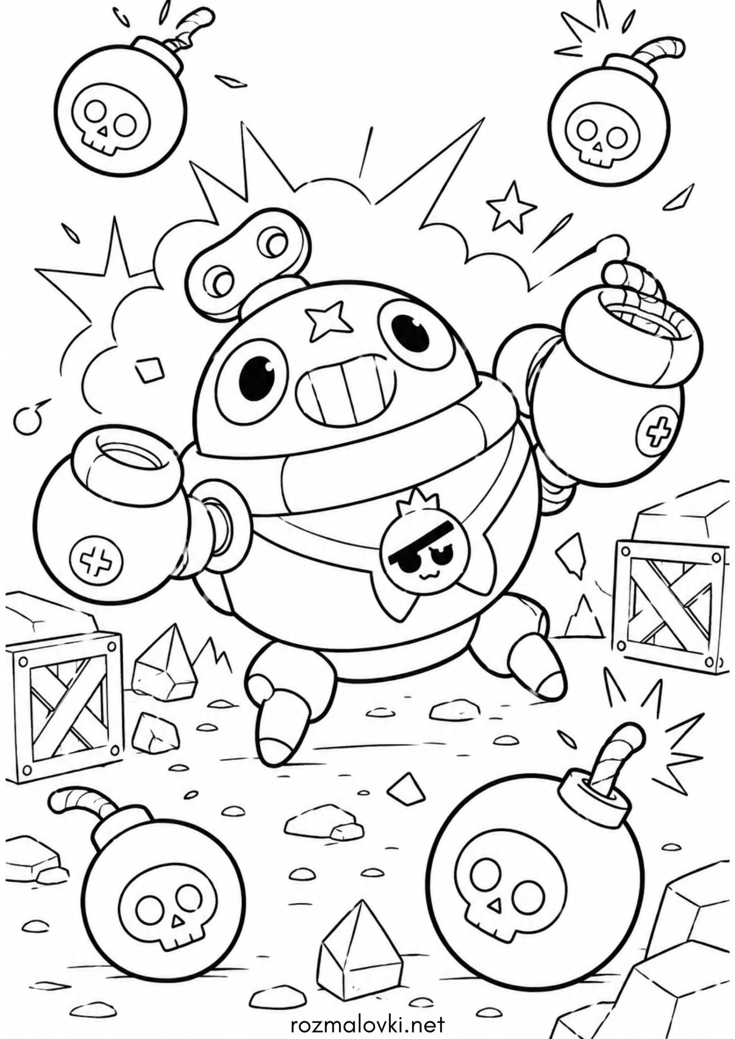 Раскраска Тік Бравл Старс (Tick Brawl Stars)