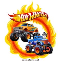 Розмальовки Хот Вілс (Hot Wheels) роздрукувати безкоштовно А4, скачати 