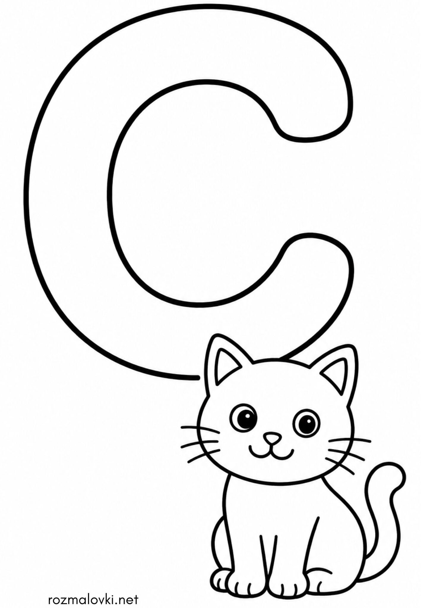 Раскраска Літера C (буква) – Cat