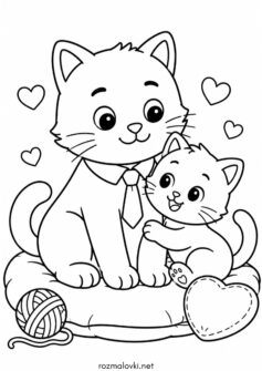 До дня батька – Тато-котик з кошеням