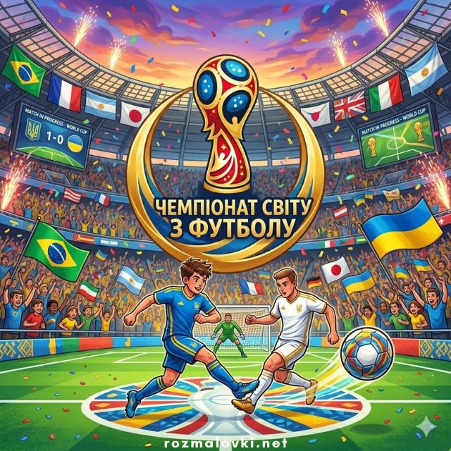 Розмальовки Чемпіонат світу з футболу ⚽️