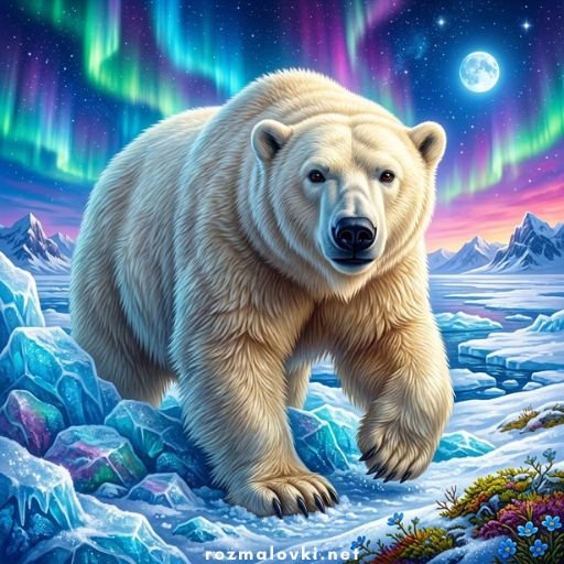 Розмальовки Білий ведмідь (Полярний, північний, арктичний) 🐻‍❄️